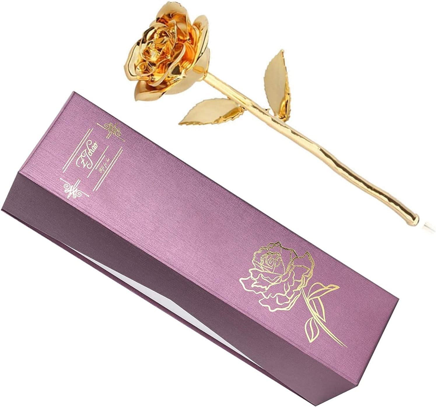 24K Gold-Plated Preserved Rose - Timeless Gift for Anniversaries & Special Occasions for Her (Gold)