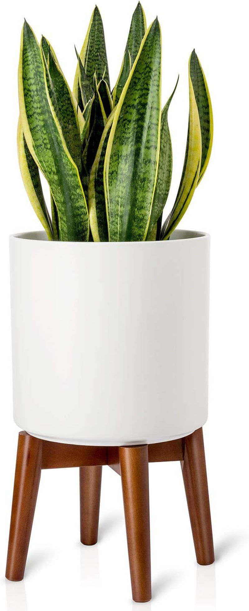 Mid-Century Modern Indoor Plant Stand - Flower Holder Home Decor in Brown (Plants and Pots Not Included)