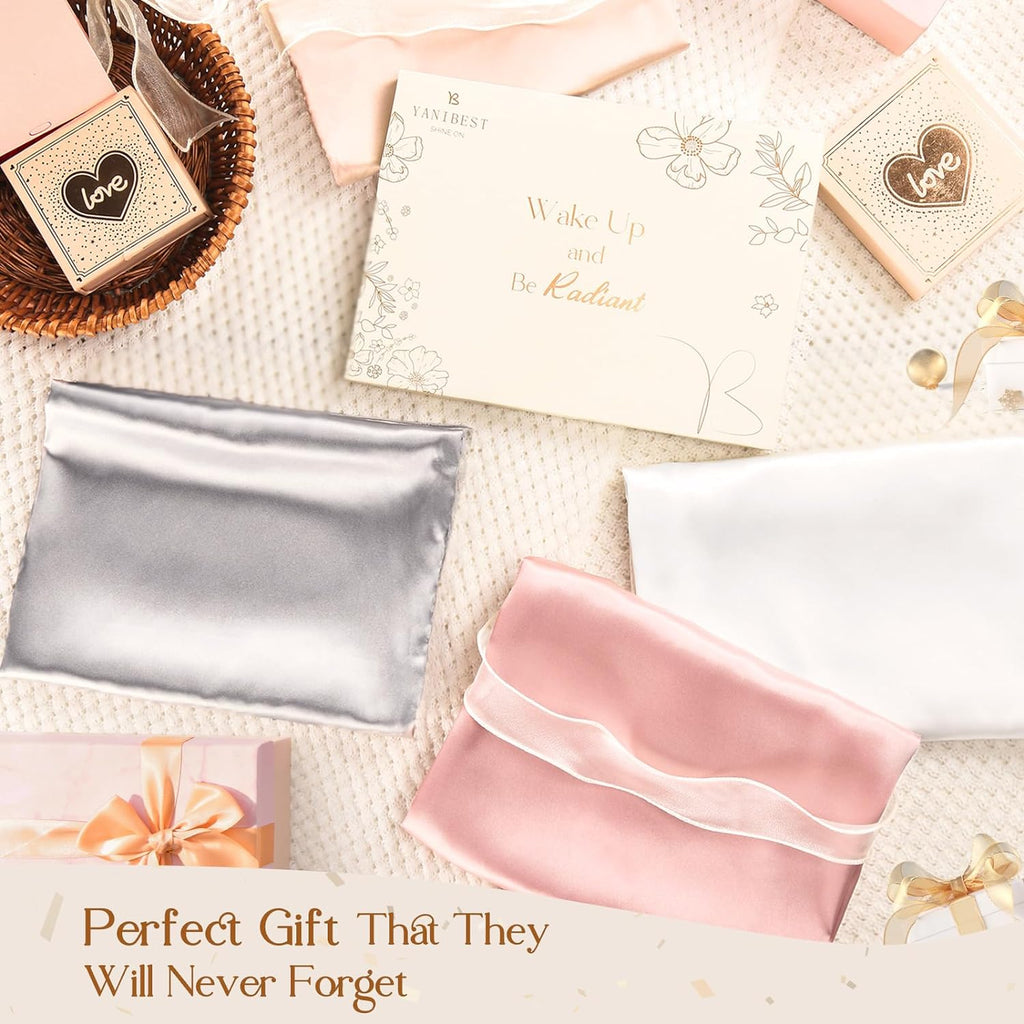 Luxury Satin Pillowcase Set of 2 with Zipper for Hair and Skin Care - Standard, Queen, King Sizes - Elegant Packaging for Both Women and Men