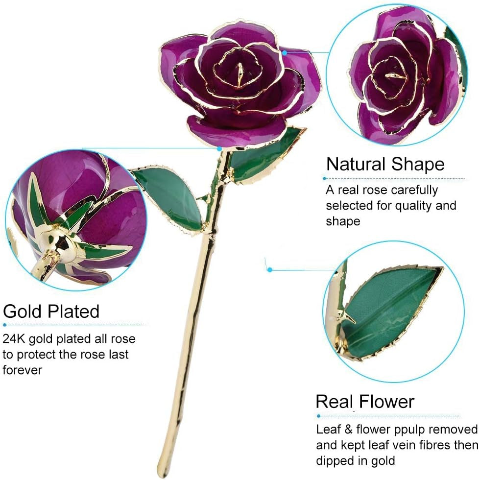 24K Gold-Plated Eternal Rose - Timeless Gift for Her: Perfect for Anniversaries, Birthdays, Weddings, and Special Occasions