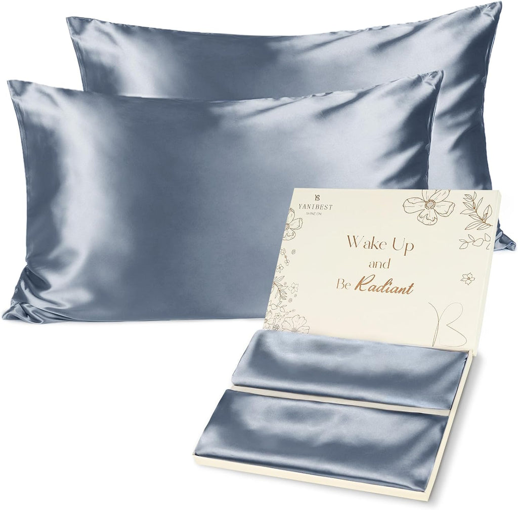 Luxury Satin Pillowcase Set of 2 with Zipper for Hair and Skin Care - Standard, Queen, King Sizes - Elegant Packaging for Both Women and Men