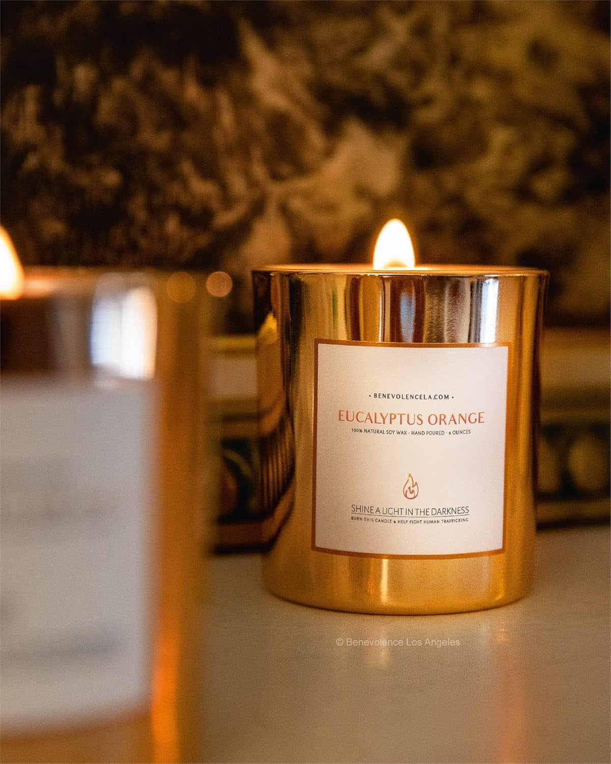 Premium Eucalyptus Orange Scented Candle – Long-Lasting, 45-Hour Burn – Luxury Natural Soy Wood Wick Candle for Home – Aromatherapy & Room Decor – 8Oz