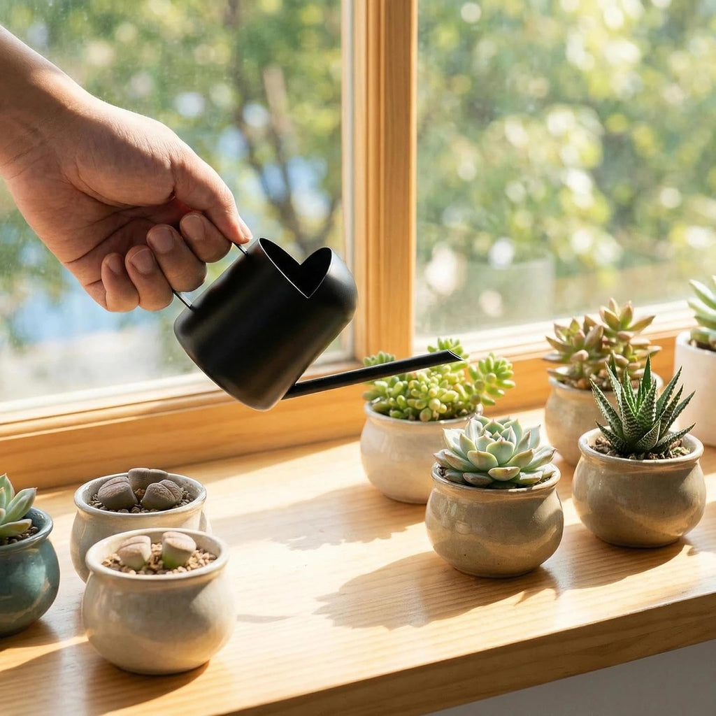 Stainless Steel Mini Watering Can for Indoor Plants - 11 oz (300 ml) Capacity