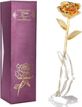 24K Gold-Plated Preserved Rose - Timeless Gift for Anniversaries & Special Occasions for Her (Gold)