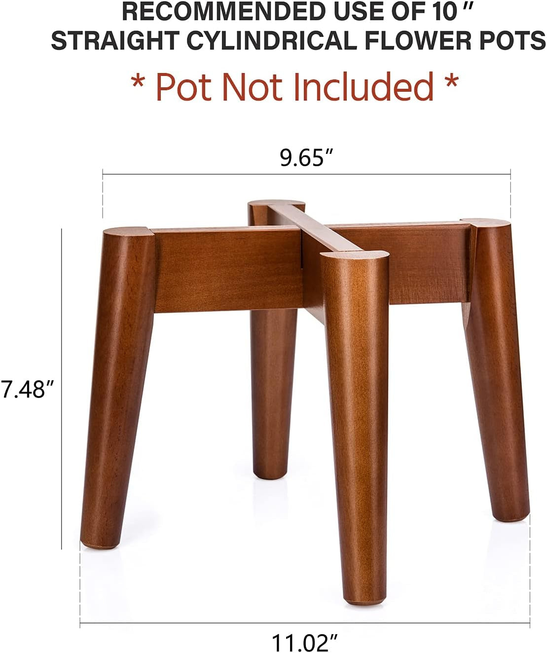 Mid-Century Modern Indoor Plant Stand - Flower Holder Home Decor in Brown (Plants and Pots Not Included)