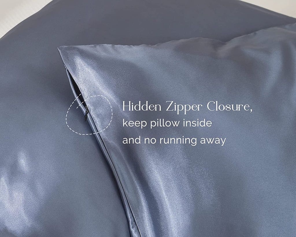 Luxury Satin Pillowcase Set of 2 with Zipper for Hair and Skin Care - Standard, Queen, King Sizes - Elegant Packaging for Both Women and Men
