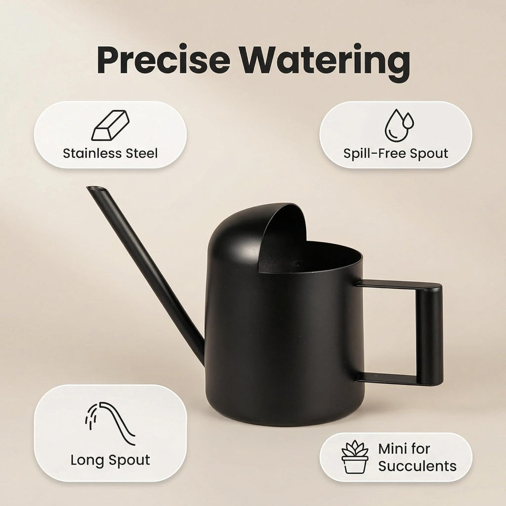 Stainless Steel Mini Watering Can for Indoor Plants - 11 oz (300 ml) Capacity