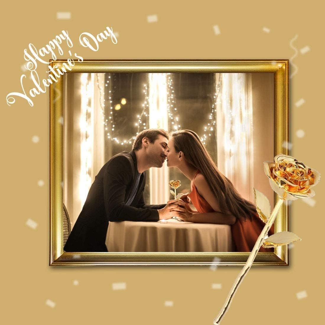 24K Gold-Plated Preserved Rose - Timeless Gift for Anniversaries & Special Occasions for Her (Gold)
